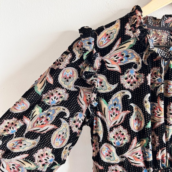 ba&sh Roane Midi Dress | Black Paisley | Size US 6 - Picture 7 of 16